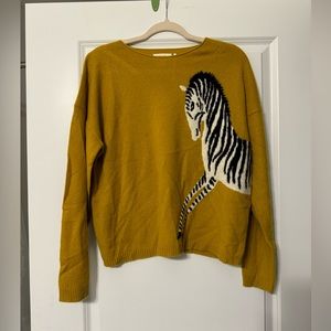 Anthropologie Zebra Cashmere Sweater